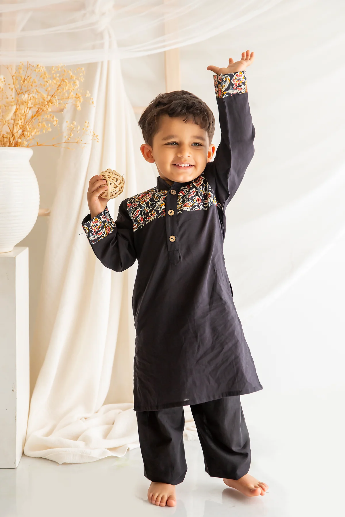 Black Kalamkari Kurta Set