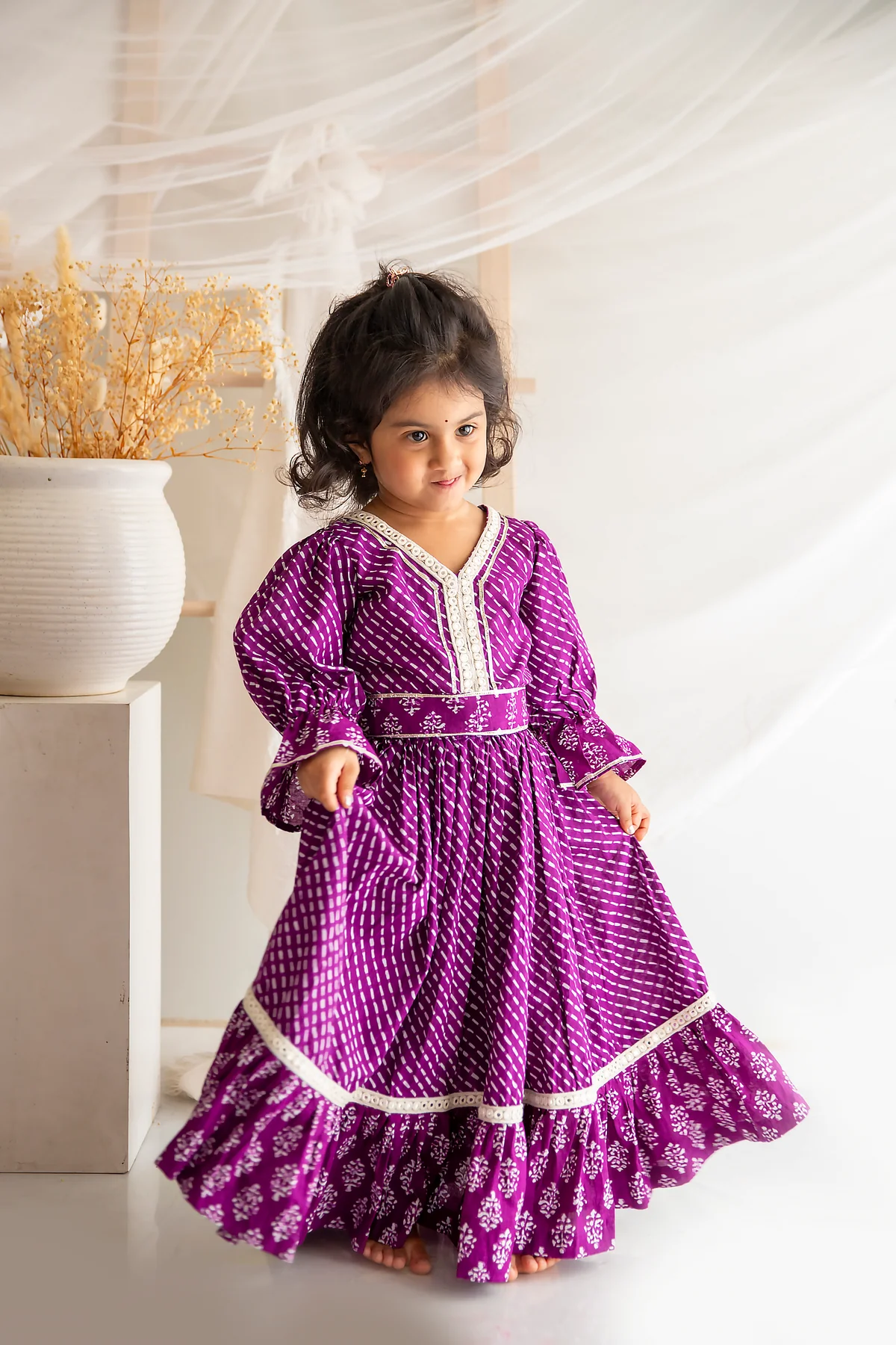 Magenta Leheriya Dress